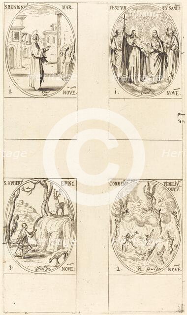 St. Benignus; Festival of All Saints; Commemoration of the Dead; St. Hubert. Creator: Jacques Callot.