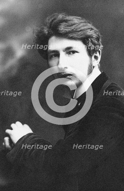 Portrait of the poet Sergei Mitrofanovich Gorodetsky (1884-1967), 1910s. Creator: Bulla, Karl Karlovich (1853-1929).