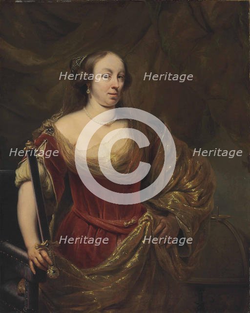 Portrait of Marie Louise Gonzaga (1611-1667), Queen of Poland. Creator: Bol, Ferdinand (1616-1680).