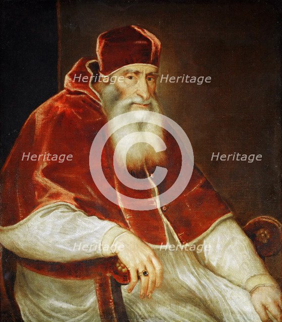 Portrait of Pope Paul III Farnese, 1543. Artist: Titian (1488-1576)