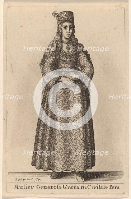 Mulier Generosa Graeca in Civitate Pera, 1644. Creator: Wenceslaus Hollar.