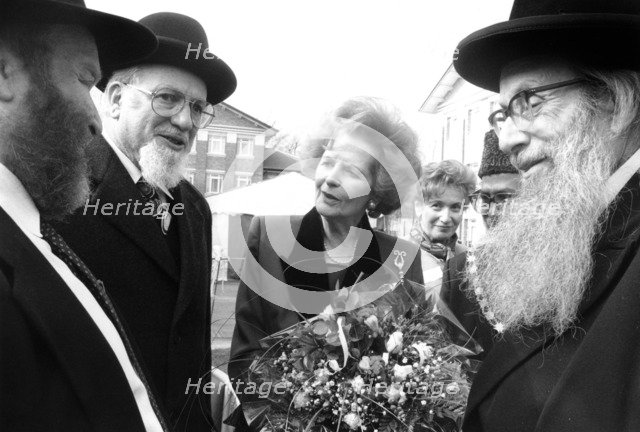 Margaret Thatcher with Jewish elders, Stoke Newington, London, 1995. Artist: John Nathan