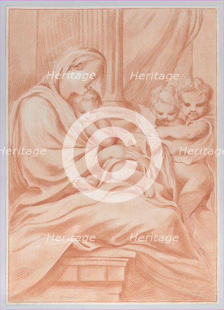 The Virgin and child with two angels, 1766. Creator: Andrea Scacciati.