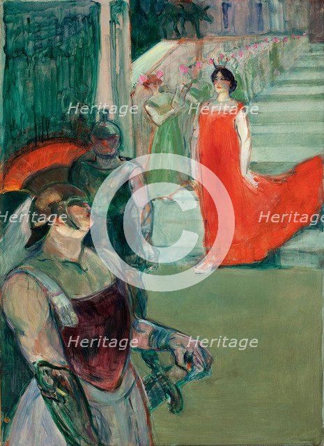 The Opera Messalina at Bordeaux (Messaline descend l'escalier bordé de figurants), 1901.