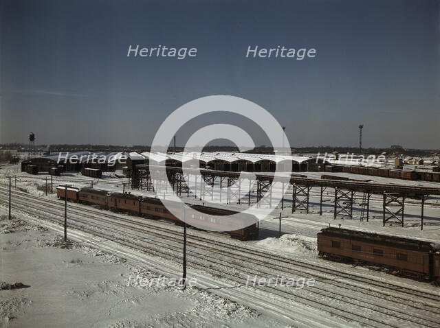 The freight house at a Chicago and Northwestern Railroad yard, Chicago, Ill., 1942. Creator: Jack Delano.