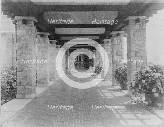Pergola of home of Edmund Cogswell Converse, Greenwich, Connecticut, 1908. Creator: Frances Benjamin Johnston.