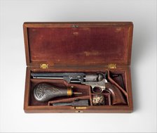 Colt Model 1851 Navy Percussion Revolver, Serial Number 29705, with Case and Accessories, c1853-54. Creator: Samuel Colt.