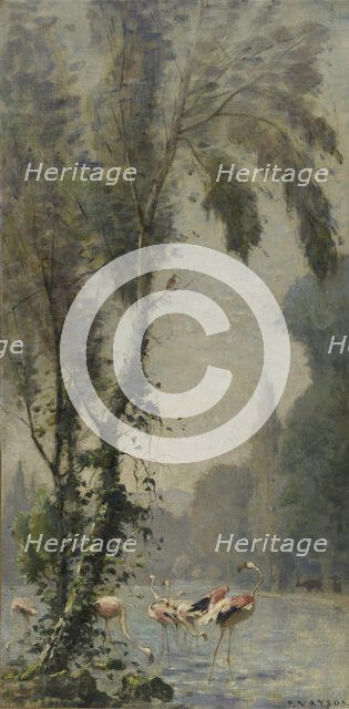 Sketch for the escalier des fêtes at the Hôtel de Ville, Paris : The Jardin d'Acclimatation, c.1891. Creator: Paul Vayson.