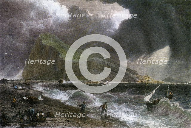 The Rock of Gibraltar, as seen from the bay side, 20th century. Artist: Unknown