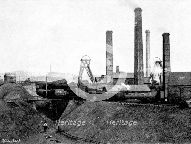 The Disastrous Flooding of Audley Colliery; the Pit Bank, 1895. Creator: George Meisenbach.