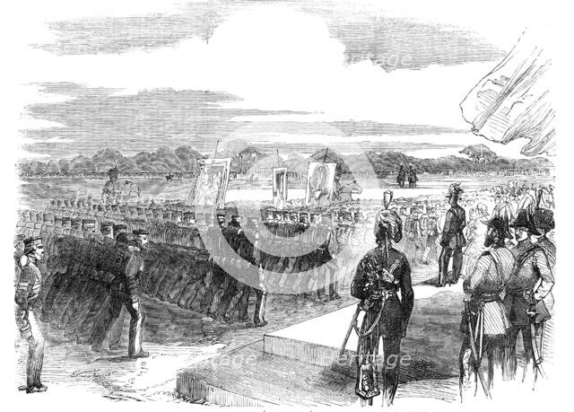 Officers and Privates of the Siege-Train (Royal Artillery) Passing Before the Queen, at Woolwich, 18 Creator: Unknown.