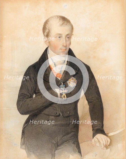 Portrait of Emperor Ferdinand I of Austria (1793-1875), 1836. Creator: Fischer, Leopold (1814-1860).