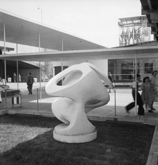 Sculpture by Barbara Hepworth, Festival of Britain site, South Bank, London, 1951. Artist: MW Parry.