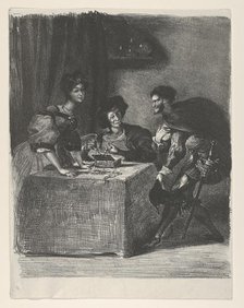 Mephistopheles presents himself to Martha (Goethe, Faust), 1825-27., 1825-27. Creator: Eugene Delacroix.