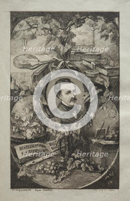 Frontispiece for "New Works of Champfleury, The Friends of Nature:" Portrait of Champfleury…, 1859. Creator: Félix Bracquemond (French, 1833-1914); Poulet-Malassis et de Broise.