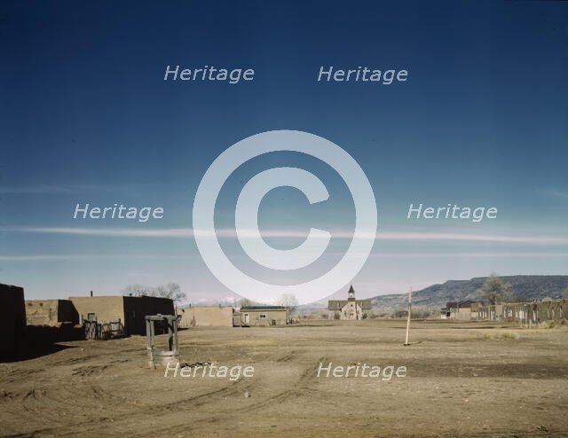 Plaza of Costilla, near the Colorado line, New Mexico, 1943. Creator: John Collier.