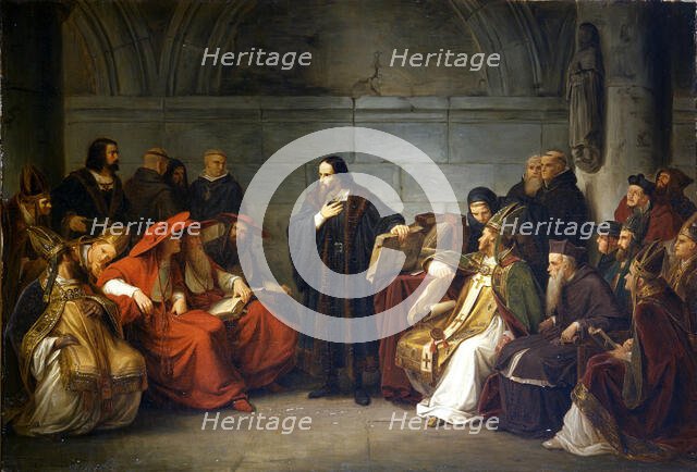 John Hus before Council of Constance, 1839. Creator: Lessing, Carl Friedrich (1808-1880).