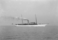 Steam yacht under way, 1920. Creator: Kirk & Sons of Cowes.
