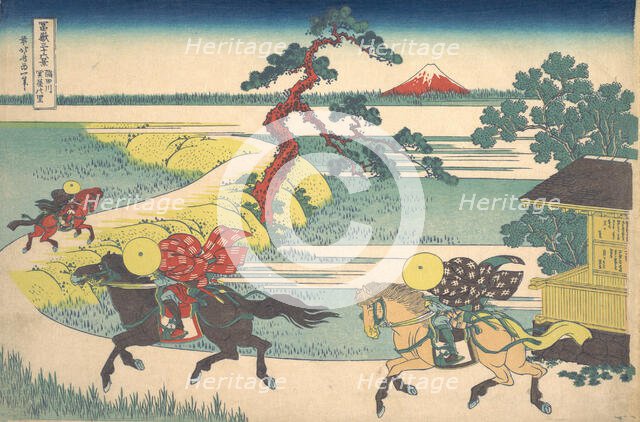 Sekiya Village on the Sumida River (Sumidagawa Sekiya no sato), from the series Thi..., ca. 1830-32. Creator: Hokusai.