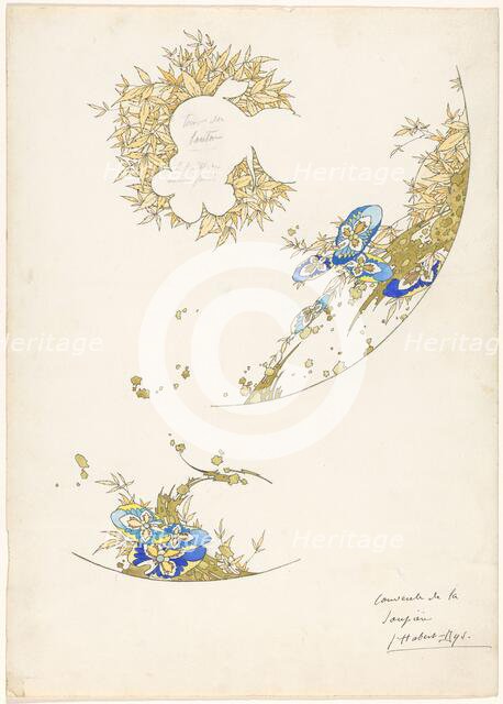 Design for the lid of a soup tureen, part of a porcelain service for Pillivuyt, c.1889. Creator: Jules-Auguste Habert-Dys.