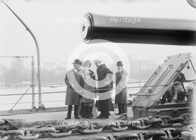 Visitors on board the USS Connecticut 10/11, 1911. Creator: Bain News Service.