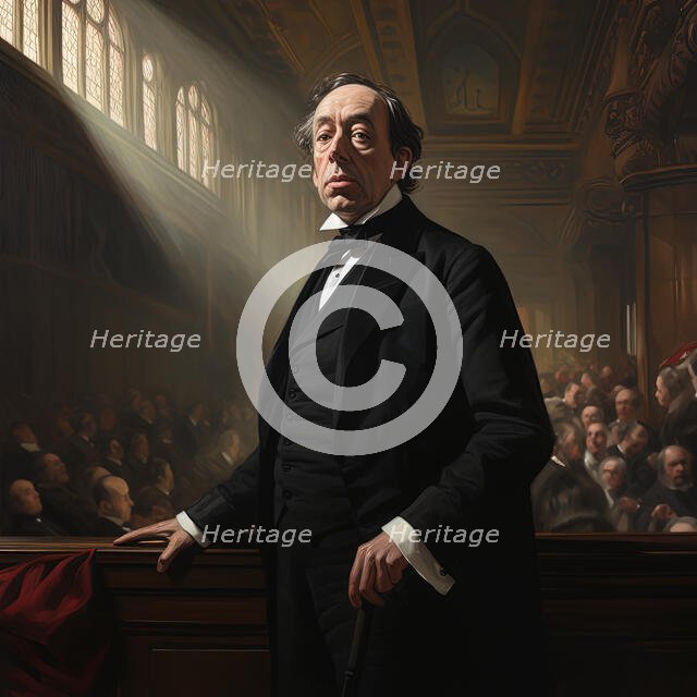 AI IMAGE - Portrait of Benjamin Disraeli, 1870s, (2023). Creator: Heritage Images.