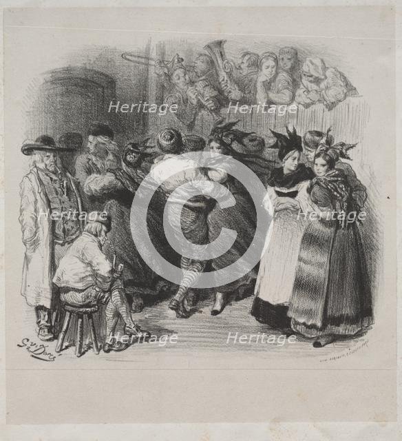 Musical Works of Ernest Doré: Souvenir of Alsace, Alsatian Dance - Title Page. Creator: Gustave Doré (French, 1832-1883).