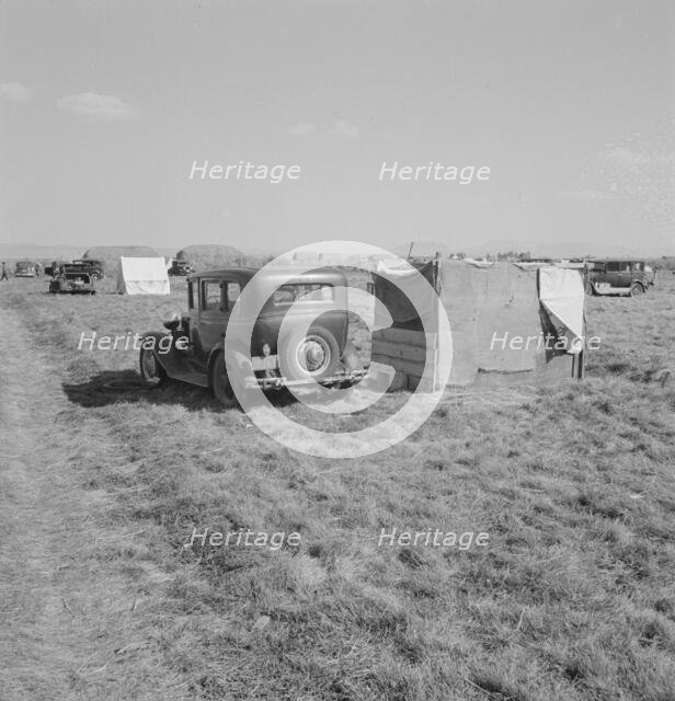 Living conditions for migrant potato pickers, Tulelake, Siskiyou County, California, 1939. Creator: Dorothea Lange.