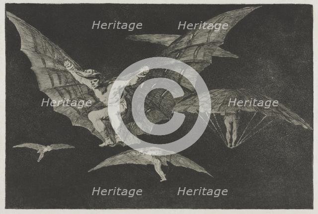 The Proverbs: A Way of Flying, 1864. Creator: Francisco de Goya (Spanish, 1746-1828).