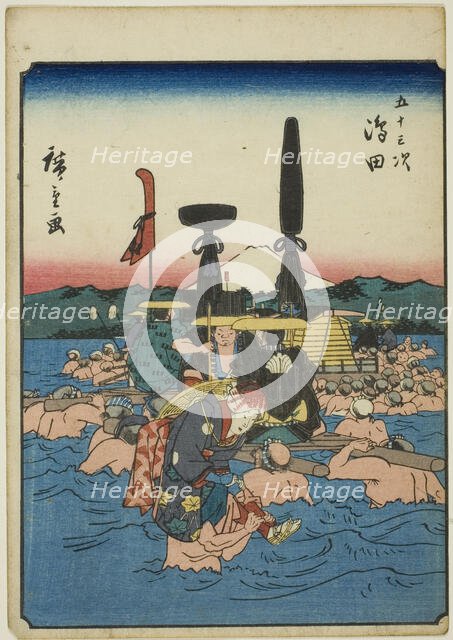 Shimada, from the series "Fifty-three Stations [of the Tokaido] (Gojusan tsugi)," also..., 1852. Creator: Ando Hiroshige.