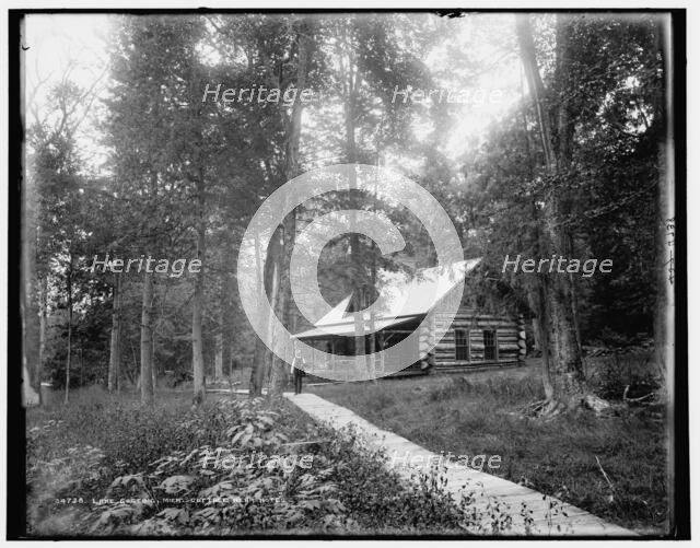 Lake Gogebic, Mich., cottage near hotel, between 1880 and 1899. Creator: Unknown.