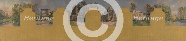 Sketch for the reception hall at the town hall of Vincennes: Views of Vincennes, 1898. Creator: Paul Leon Felix Schmitt.