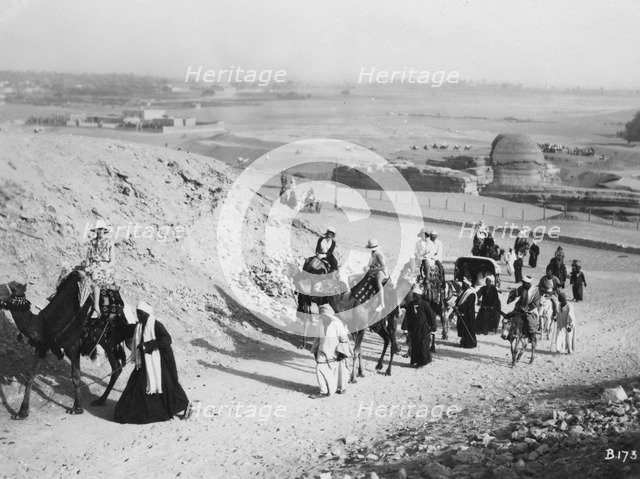 Camel tour, Giza, Egypt, c1920s-c1930s(?). Artist: Unknown