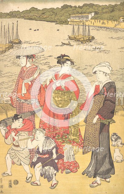 Women at Takanawa Beach, ca. 1790s. Creator: Utagawa Toyokuni I.