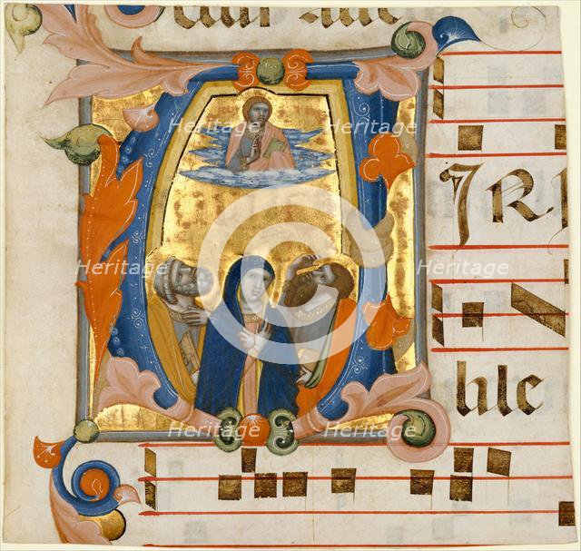 Ascension in an Initial V, ca. 1342-50. Creator: Niccolò di ser Sozzo.