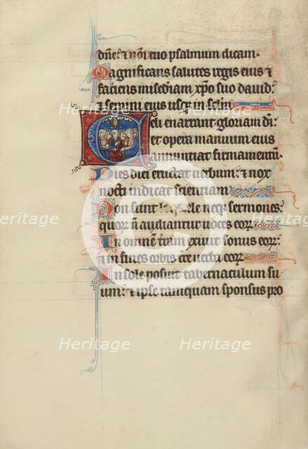 Initial C: Pentecost; Bute Psalter, text and illumination about 1285. Creator: Bute Master.