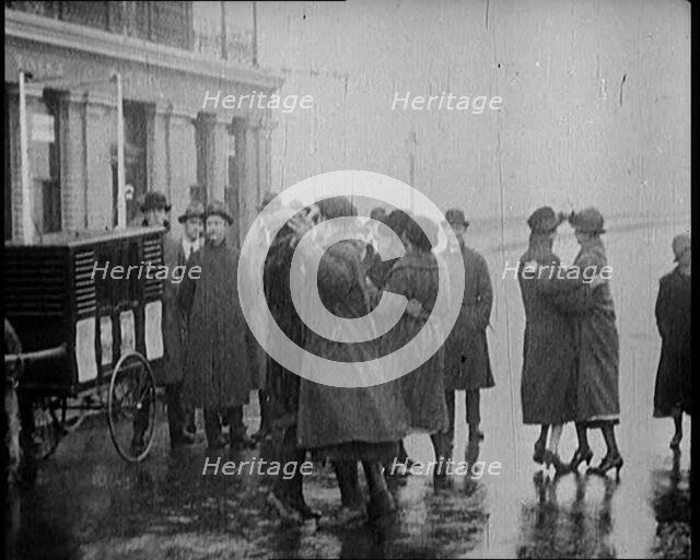 People Gathering Around a Large Outdoor Wireless, 1922. Creator: British Pathe Ltd.