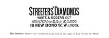 Advertisement for Streeters’ Diamonds, 1890. Creator: Unknown.