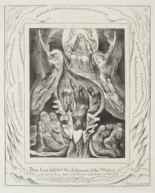 The Book of Job: Pl. 16, Thou hast fulfilled the judgment of the wicked, 1825. Creator: William Blake (British, 1757-1827).