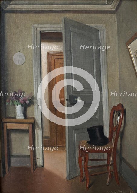 Le Haut-de-forme, intérieur ou La Visite, 1887. Creator: Vallotton, Felix Edouard (1865-1925).