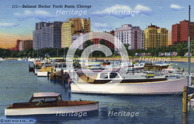 Belmont Harbour Yacht Basin, Chicago, Illinois, USA, 1941. Artist: Unknown