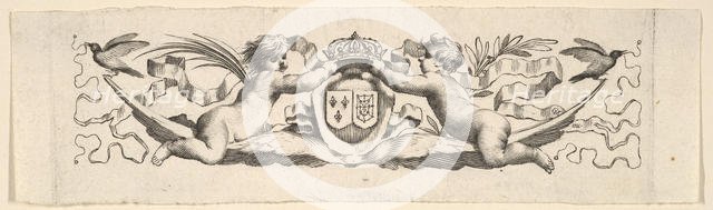 Headband: Two Infants with the Arms of France and Navarre. Creator: Claude Mellan.