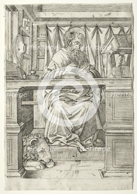 St. Jerome in His Study, c. 1510. Creator: Giovanni Antonio da Brescia (Italian).