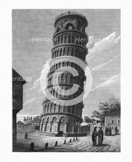 'The Leaning Bell-Tower, at Pisa', c1824. Creator: Edward John Roberts.