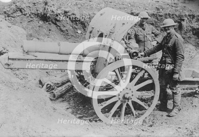 German 5.9 gun captured by British, 13 Feb 1917. Creator: Bain News Service.