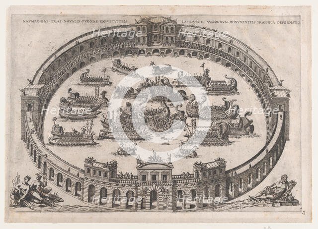 Speculum Romanae Magnificentiae: Roman Naval Battle, 16th century., 16th century. Creator: Anon.