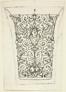 Plate 9, from twenty ornamental designs for goblets and beakers, 1604. Creator: Master AP.
