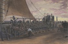 The Paying-out Machinery in the Stern of the Great Eastern, 1865. Creator: Robert Charles Dudley.