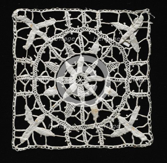 Needlepoint (Reticella) Lace Square, 16th-17th century. Creator: Unknown.