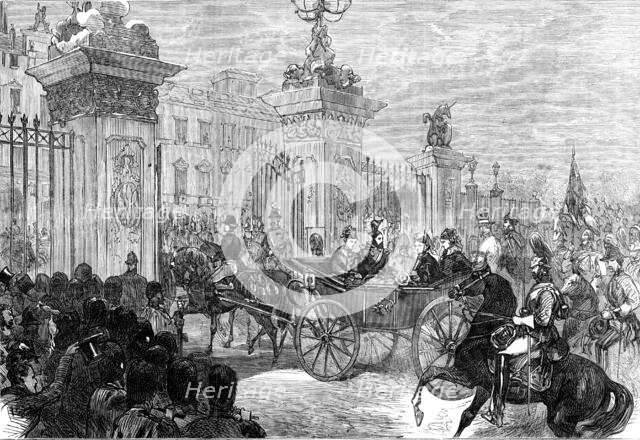 The Royal Entry into London: the procession at Buckingham Palace, 1874. Creator: Unknown.